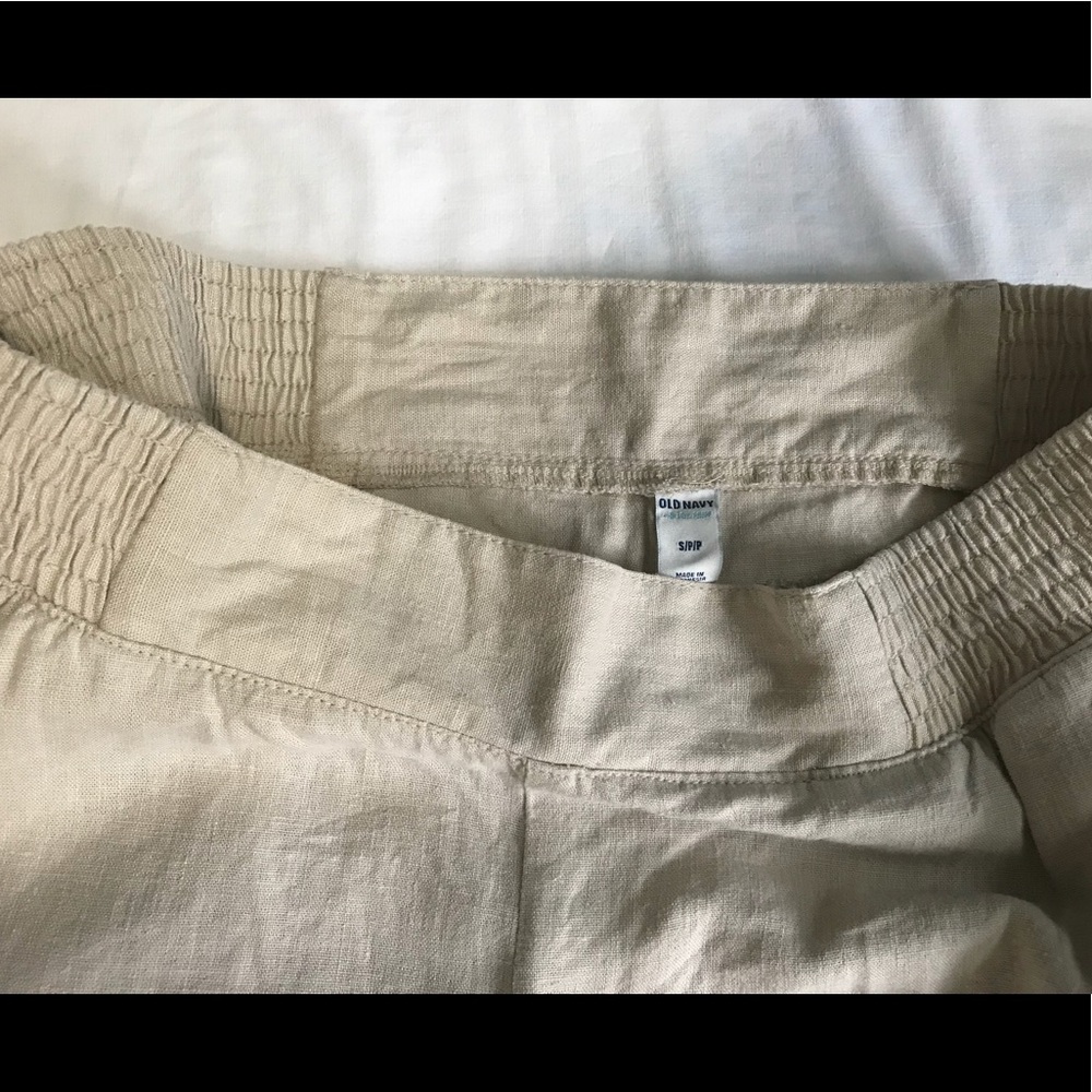 Wide-Leg Linen Blend Pants in Light Beige - Picture 7 of 7